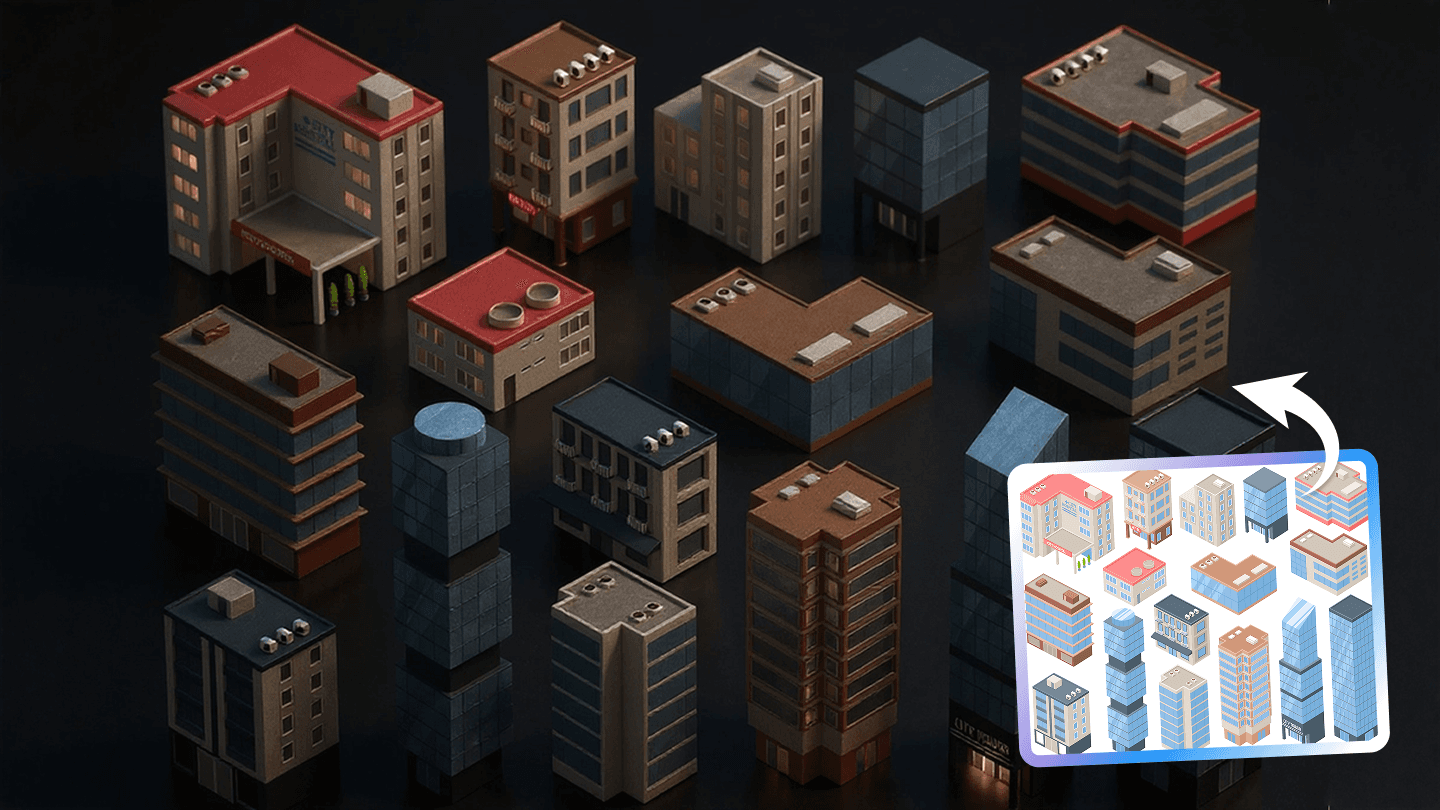 Esempio dell'output del generatore di immagini 3D AI di alta qualità.