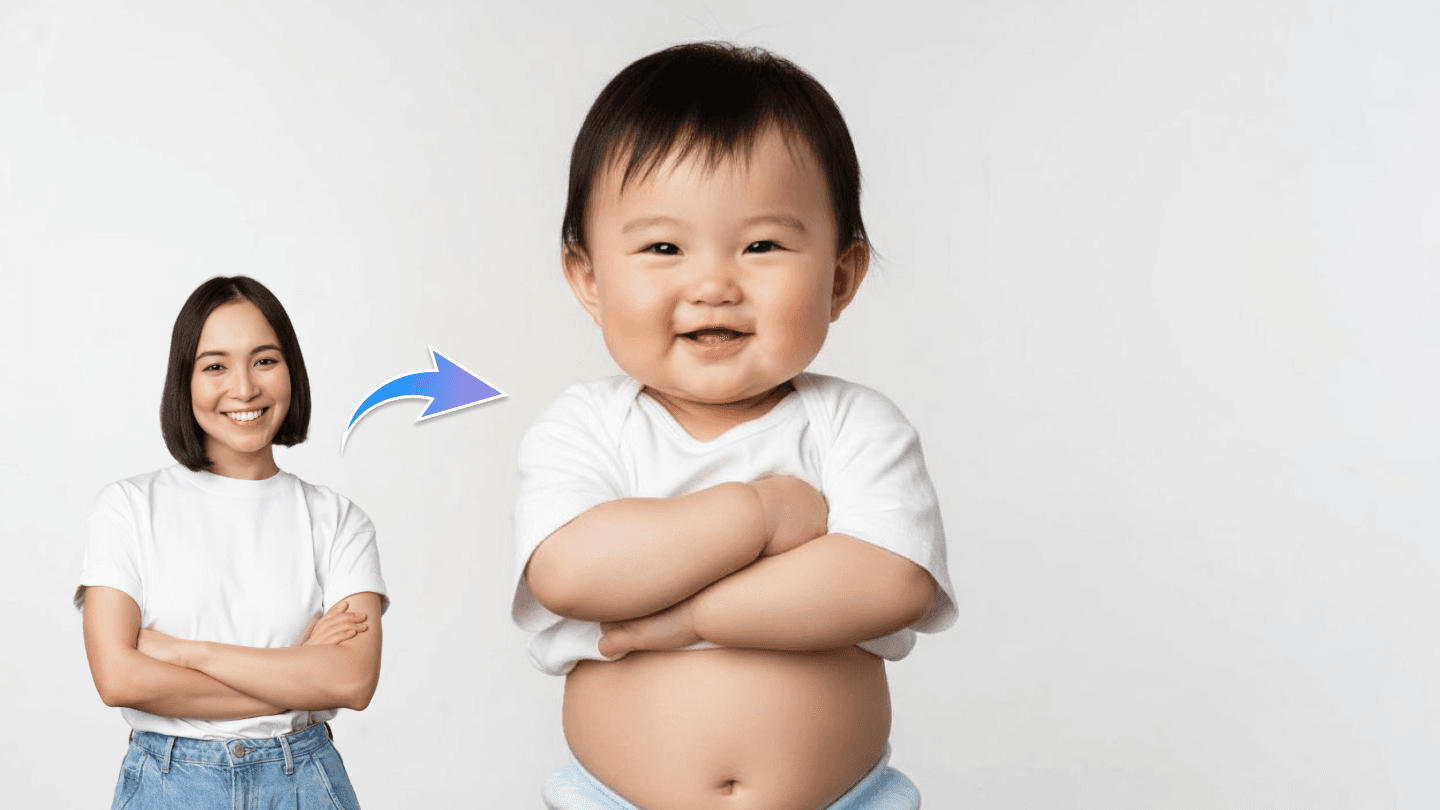 Esempio dell'output del generatore di volti di baby AI di alta qualità.