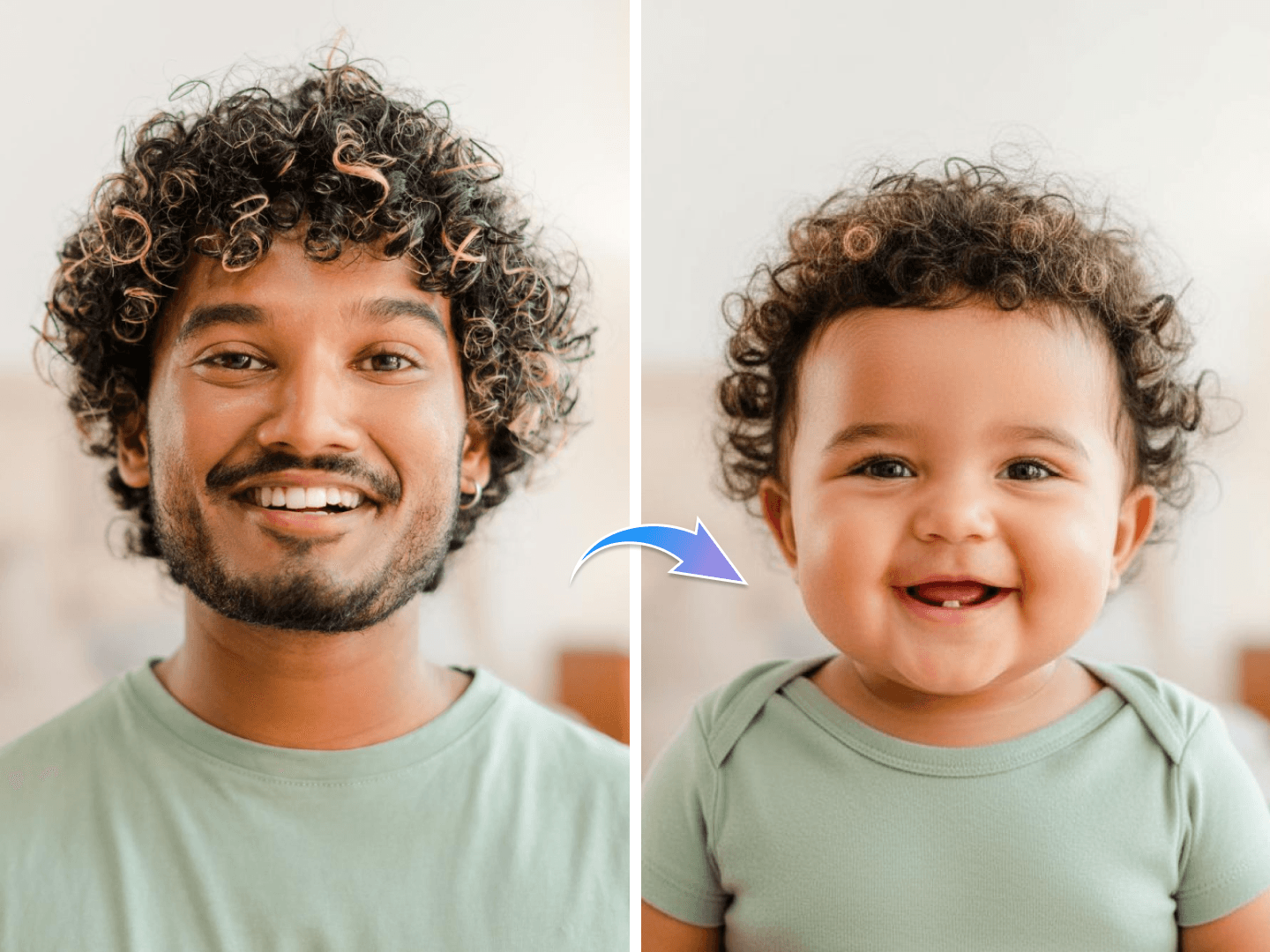 Esempio dell'output del generatore di volti di baby AI di alta qualità.