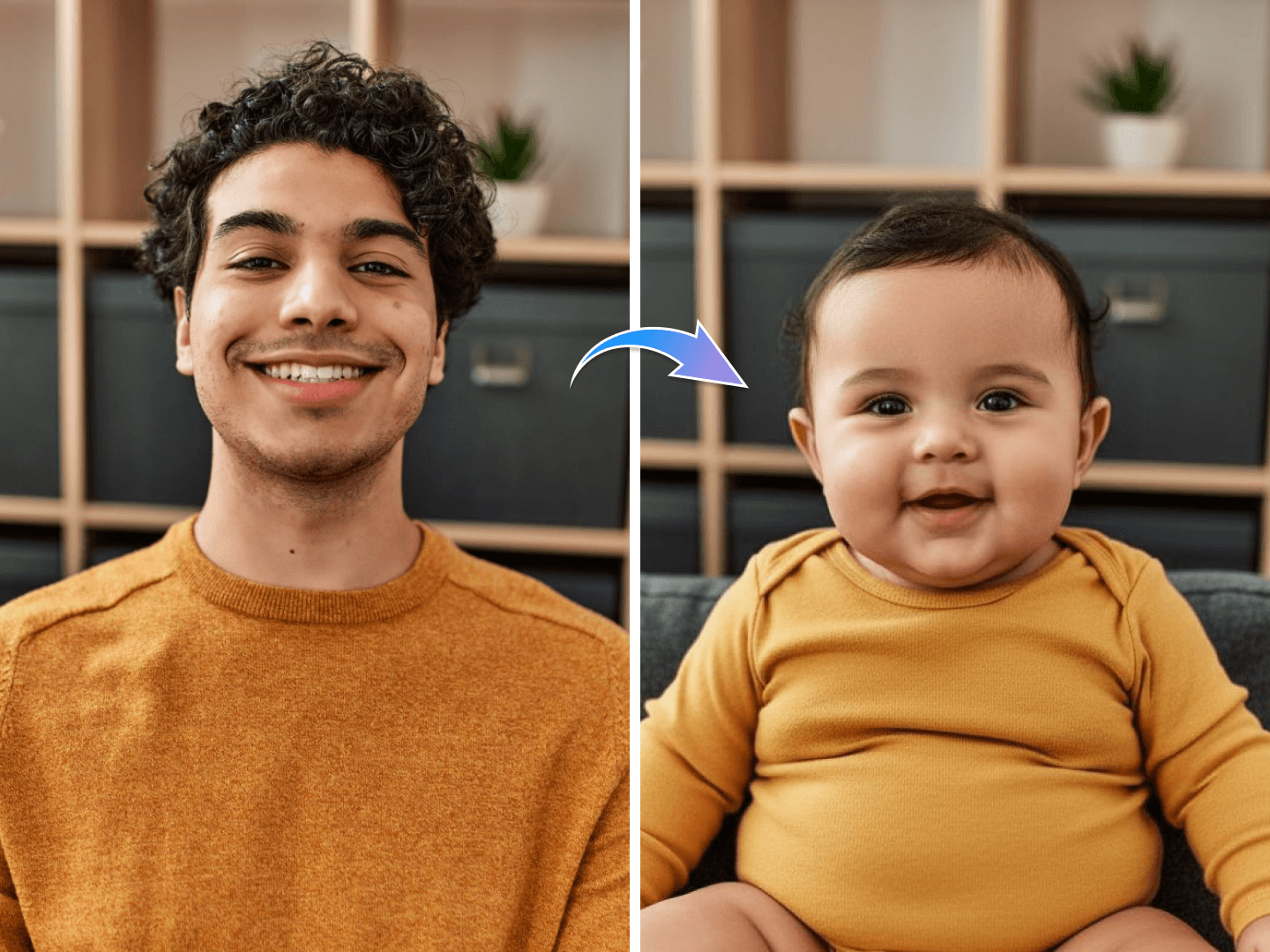 Esempio dell'output del generatore di volti di baby AI di alta qualità.