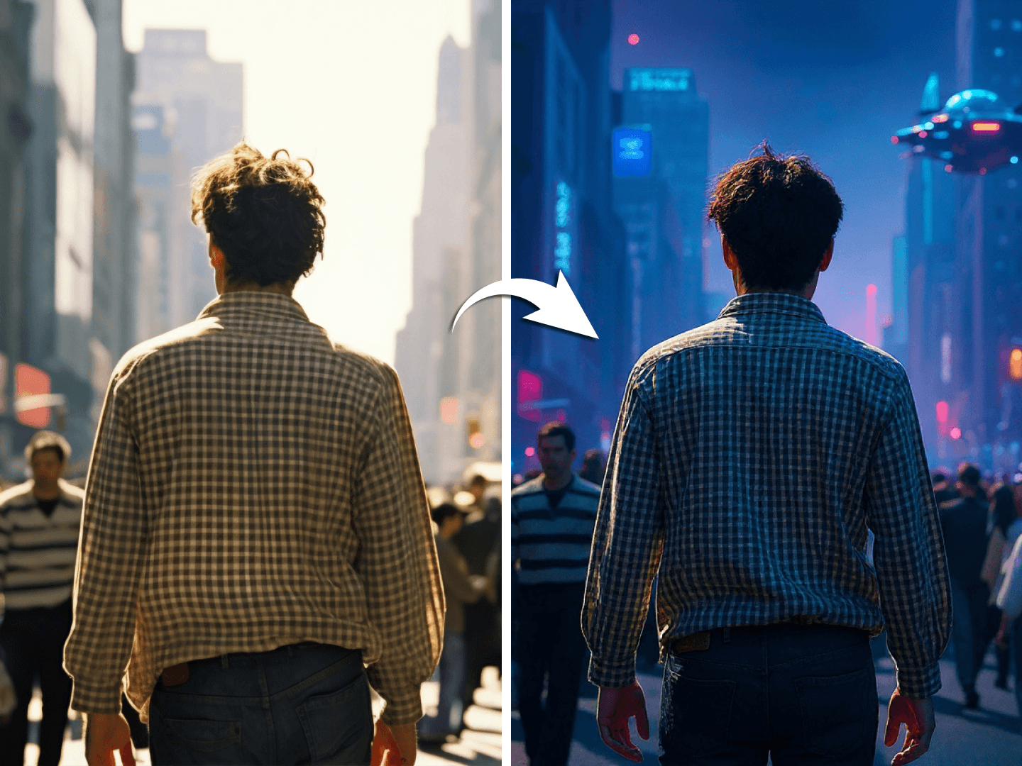 Esempio dell'output di alta qualità del generatore AI Cyberpunk.