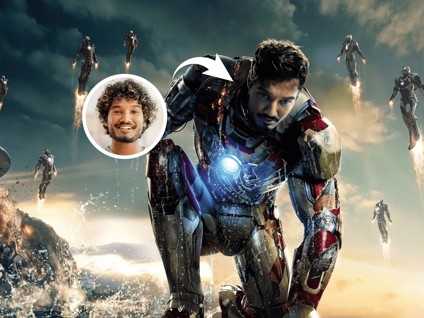 Esempio dell'output di alta qualità di AI Face Swap.