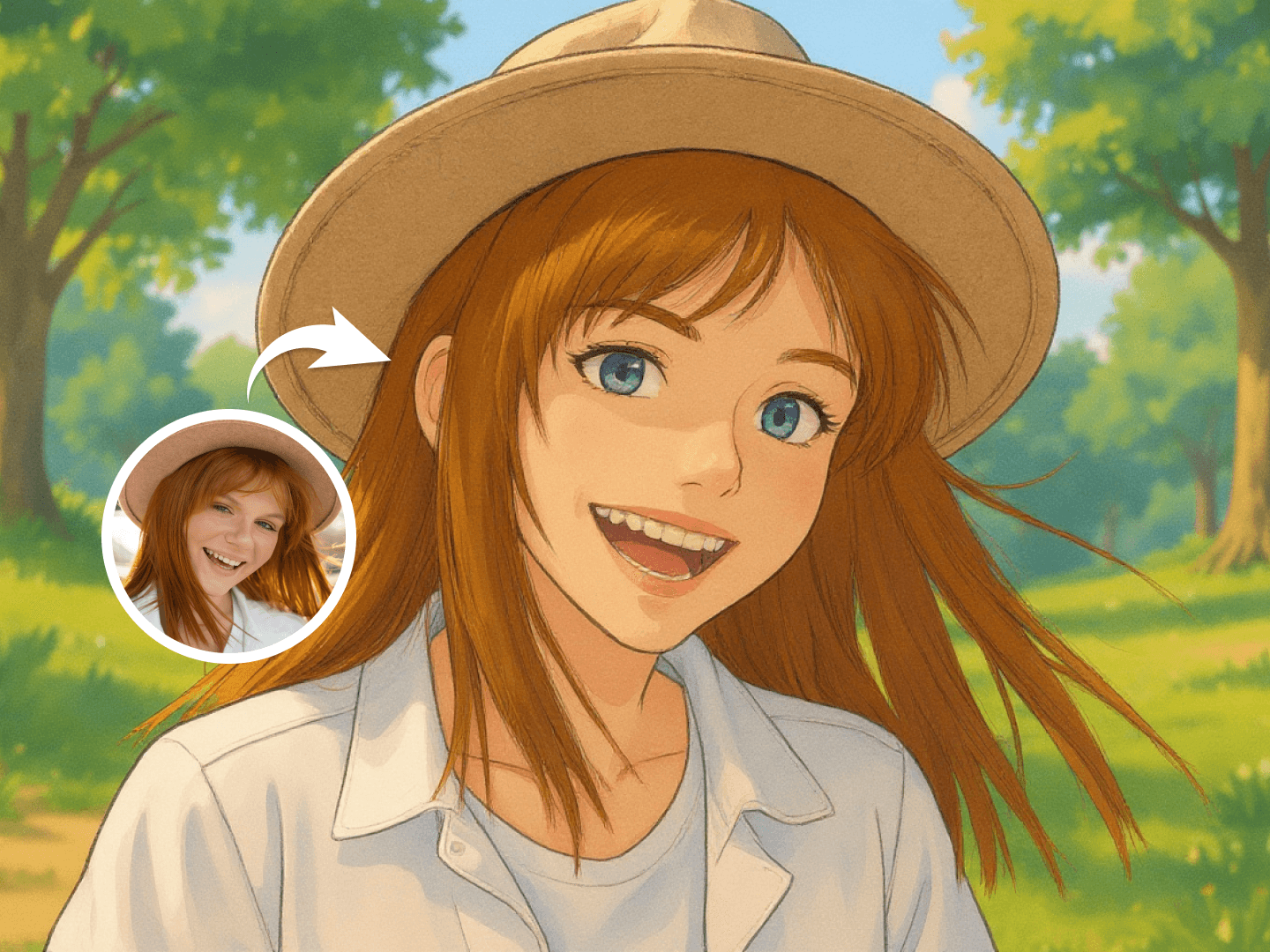 Esempio dell'output del generatore AI di alta qualità in stile Ghibli.