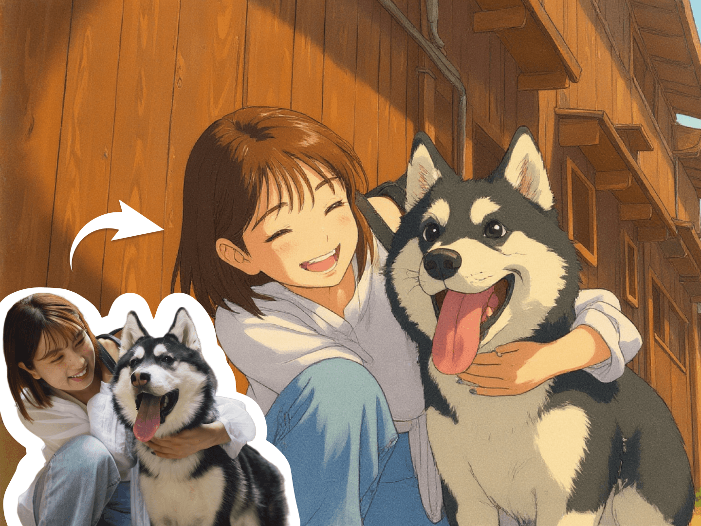 Esempio dell'output del generatore AI di alta qualità in stile Ghibli.