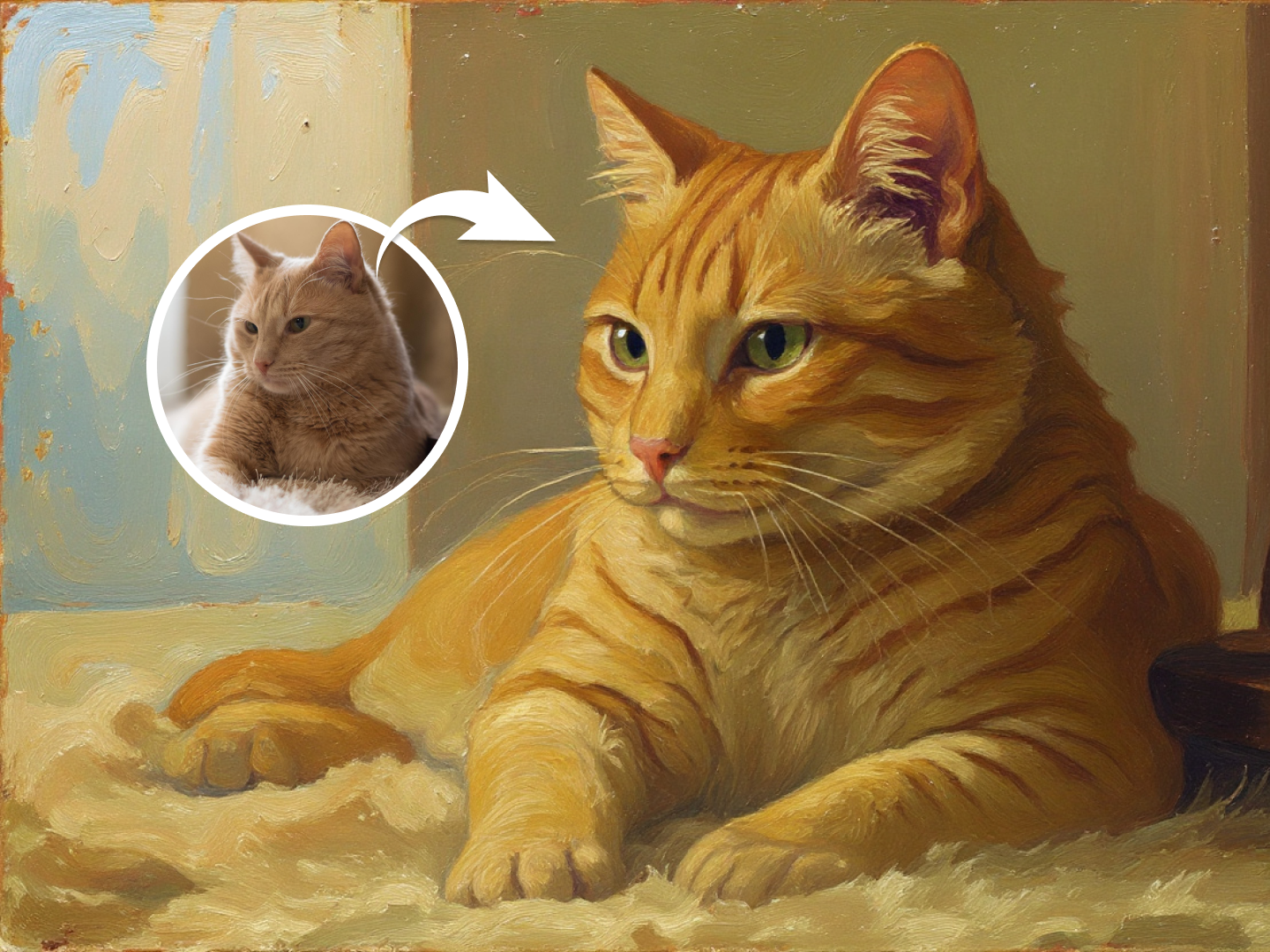 Esempio dell'output del generatore di pittura ad olio AI di alta qualità.