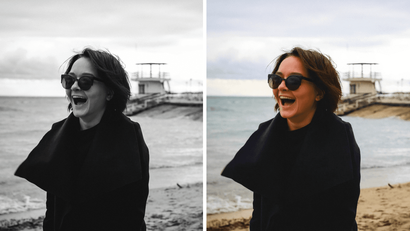 Example of the high-quality AI Photo Colorizer  output.