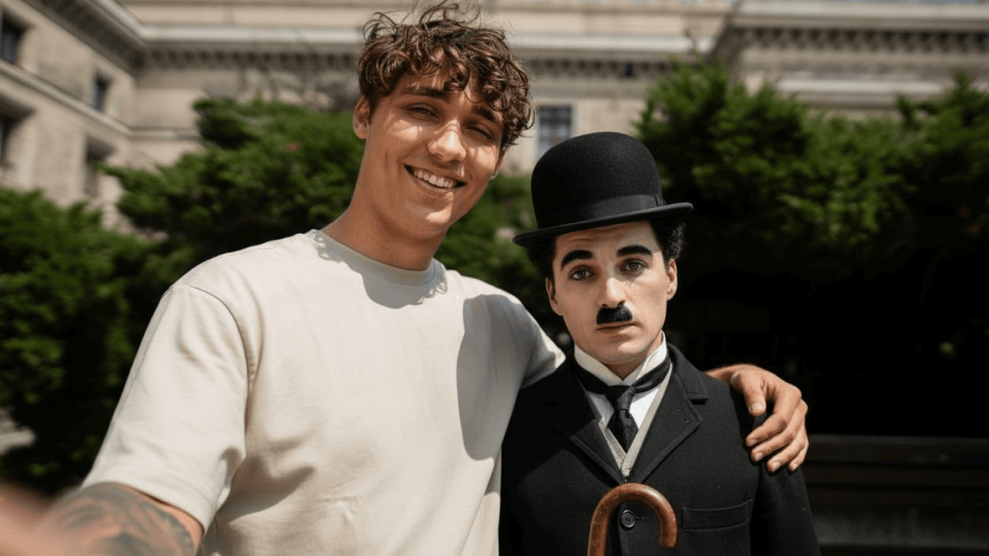 Esempio del selfie AI di alta qualità con output di celebrità.