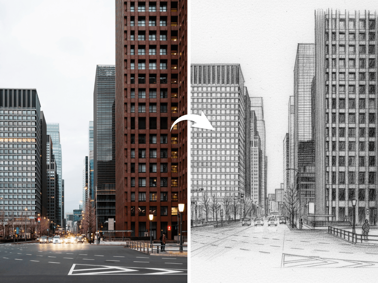 Esempio dell'output del generatore di schizzi AI di alta qualità.