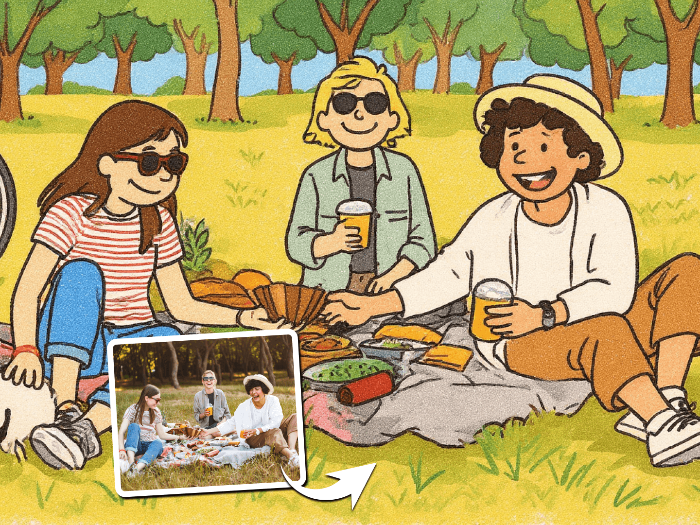 Esempio dell'output del generatore di stile AI Snoopy di alta qualità.