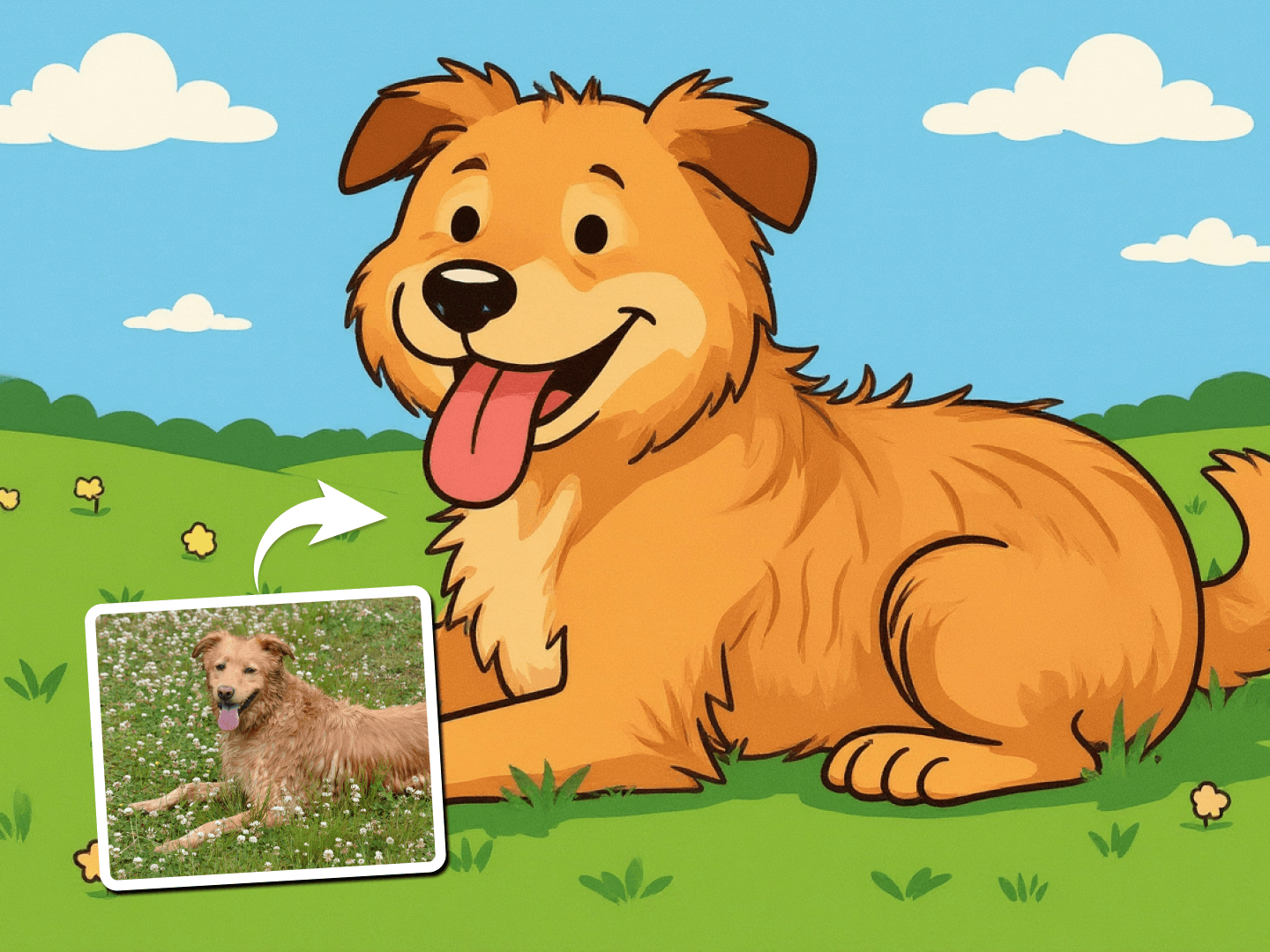 Esempio dell'output del generatore di stile AI Snoopy di alta qualità.