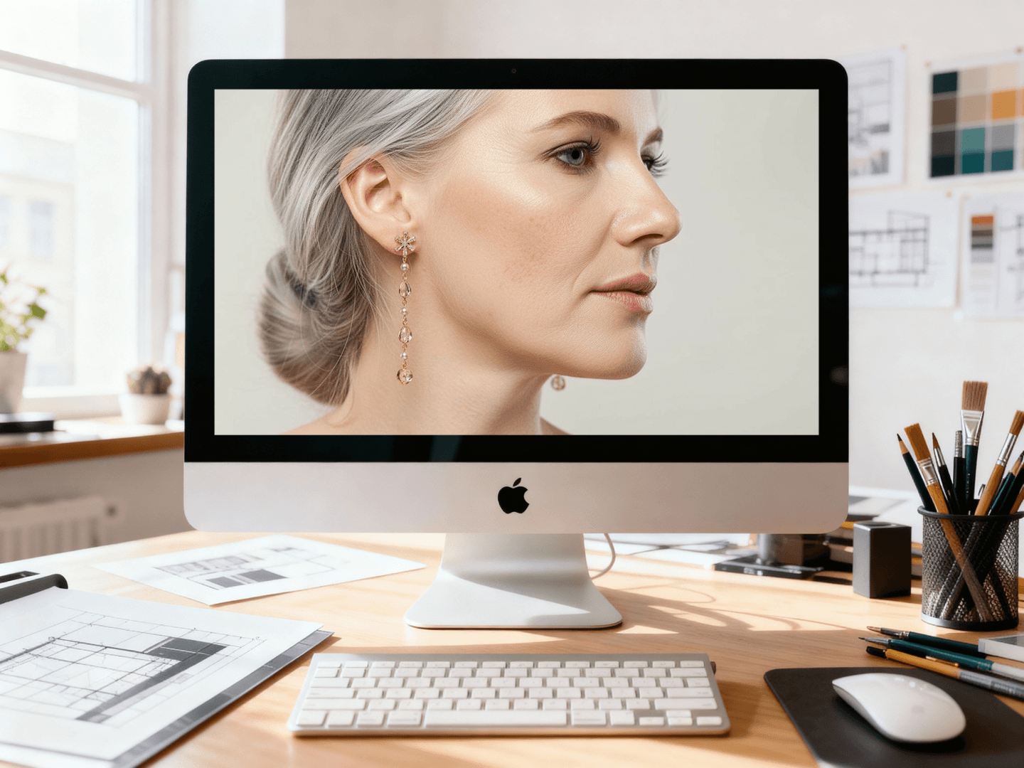 Uso creativo del filtro di invecchiamento AI.