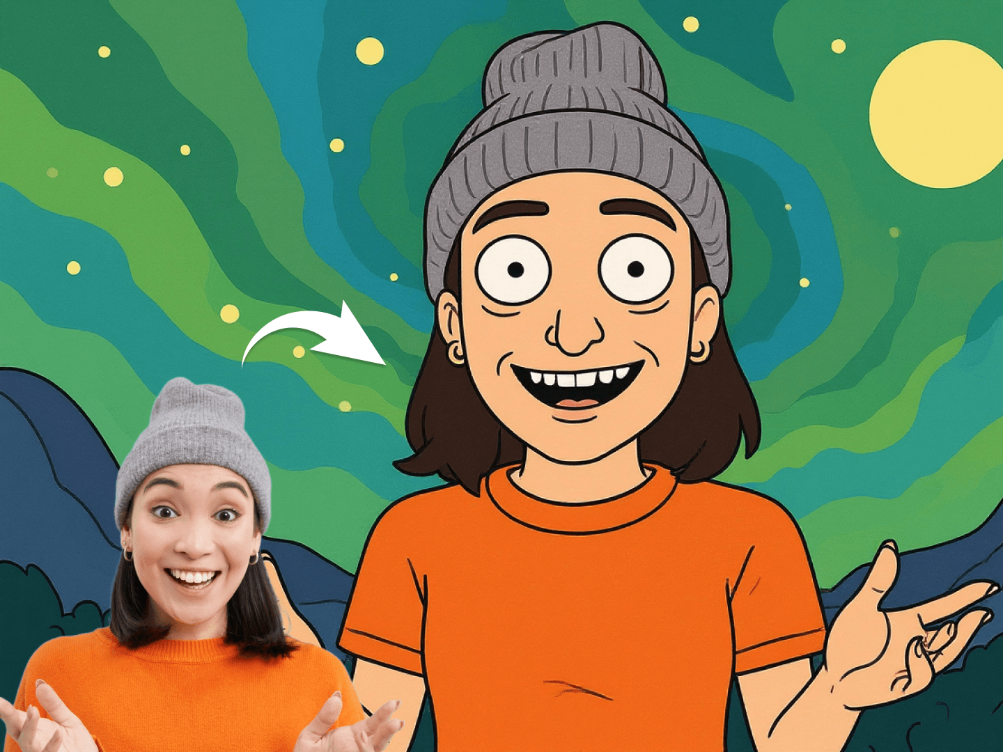 Preview of Generatore di stile Rick e Morty effect